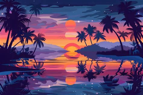 Premium Photo Tropical Island Sunset Background Summer Beach