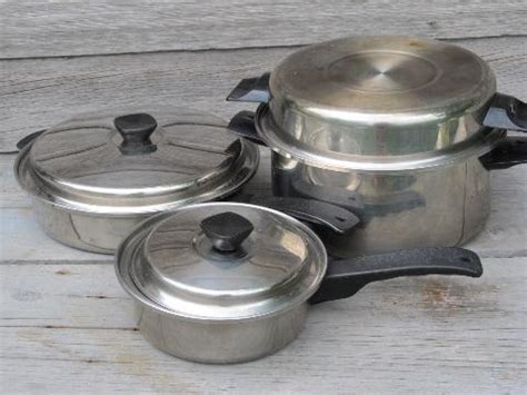 lot of vintage Vollrath cookware stainless steel kitchen pans