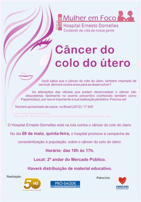 Campanha De Conscientização Sobre O Câncer Colo Do Útero Hospital