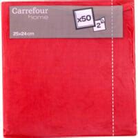 Serviette 40 cm 2 plis anis le lot de 50 serviettes à Prix Carrefour