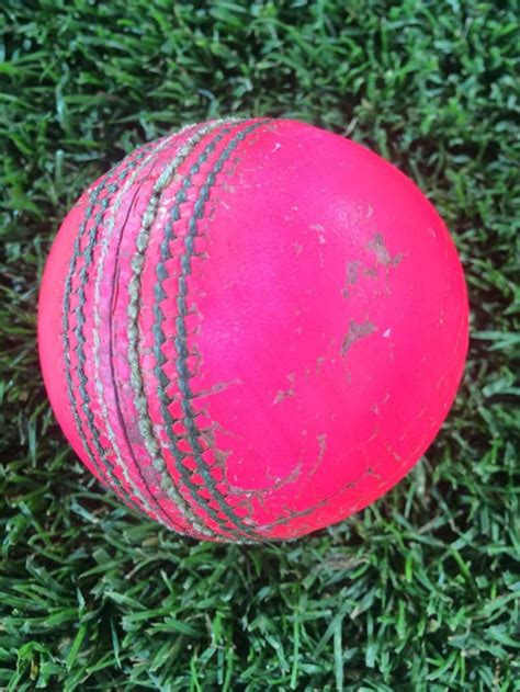 The pink ball from the first innings after 65 overs use. : r/Cricket