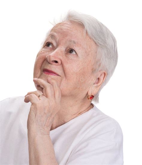 Face Of Content Beautiful Old Senior Woman Stock Photo Image Of Adult