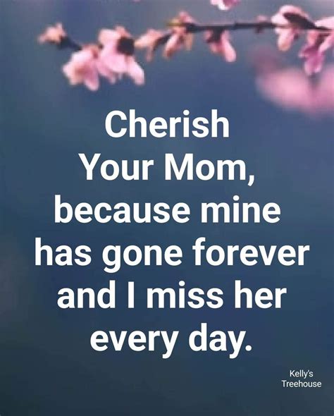 Cherish Your Mom Because Mine Has Gone Forever And I Miss Her Every