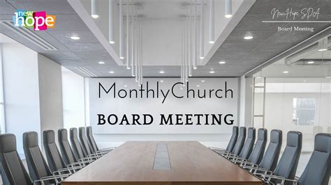 Church Board Meeting - New Hope Seventh-day Adventist Church