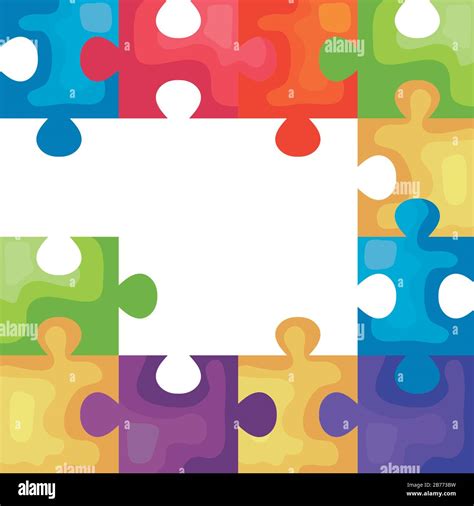 Frame Of Puzzle Pieces Icons Stock Vector Image Art Alamy