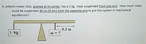 SOLVED A Uniform Meter Stick Pivotedatits Center Has A 1 Kg Mass