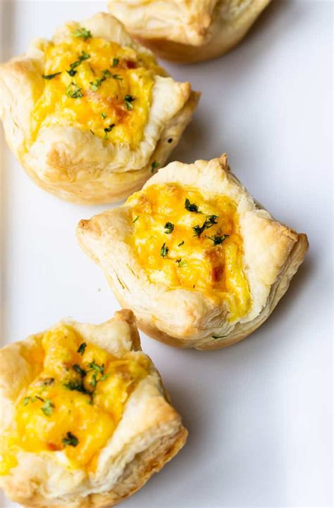 Breakfast Puff Pastry Cups With Bacon Egg And Cheese Delicious