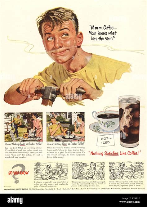 1950s Usa Coffee Magazine Advert Stock Photo Alamy