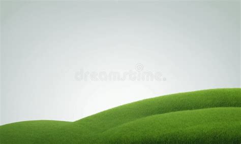 Green Grass Hills Against A White Background Stock Illustration