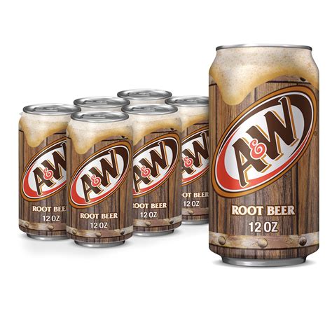 Aandw Root Beer Soda 12 Fl Oz Cans 6 Pack