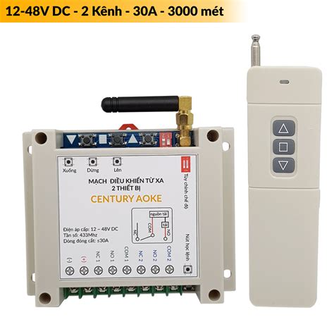 Bộ điều Khiển Từ Xa 2 Kênh 30a Rf 433mhz 3000 Mét 12 48vdc Nshop