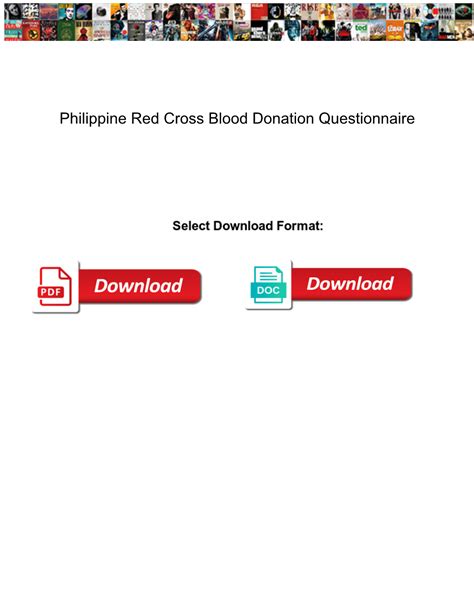 Philippine Red Cross Blood Donation Questionnaire DocsLib