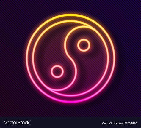 Glowing Neon Line Yin Yang Symbol Harmony Vector Image