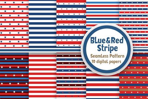 Blue And Red Stripes Seamless Pattern Graphic By Pearlydaisy Creative