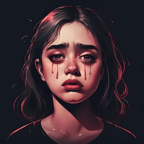 Premium Ai Image A Girl In A Black Dress Vectorgirl With Tears In Her Hair Tears And Crying