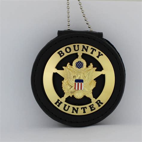 Old West Star Style Bounty Hunter Metal Badge 2 14 Inch And Holder