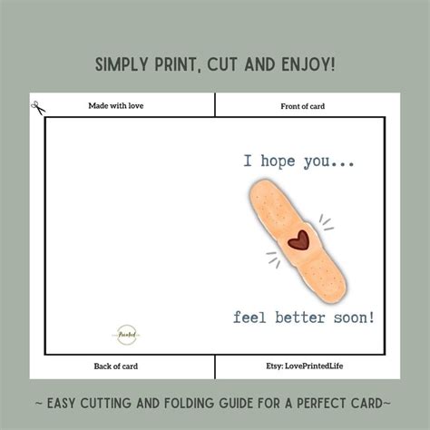 Get Well Card Get Better Card Get Well Card Printable Feel Better