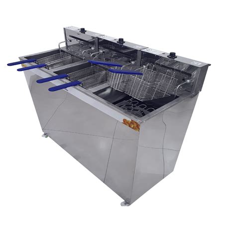 Fritadeira Industrial Eletrica Agua E Oleo - Fritadeira Elétrica Industrial Água e Óleo JL Colombo 3 Cubas de 18 ...