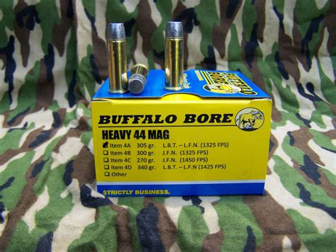 Buffalo Bore Heavy 44 Remington Magnum 305 Grain Centerfire Handgun