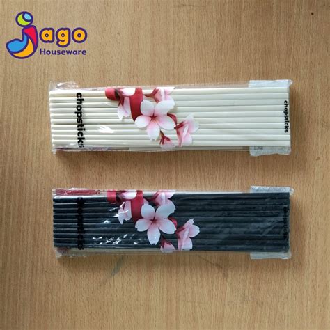 Jual Sumpit Melamin Chopsticks Melamine Putih Hitam 24 Cm Per Pack