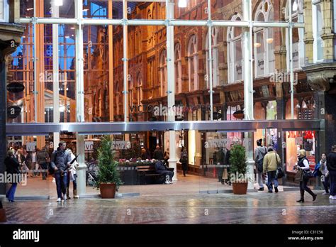 Leeds City Centre Shopping at night Stock Photo - Alamy