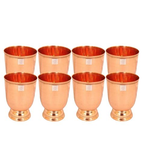 Indianartvilla Copper Wine Glass Tumbler Goblet Set Of 8 Buy Online At