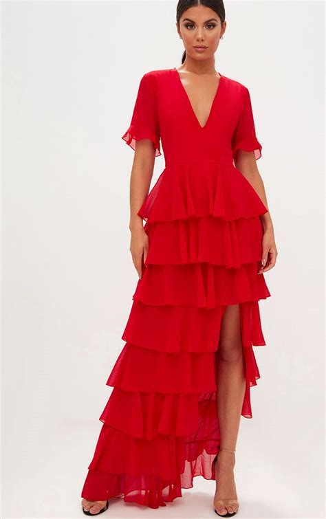 Ruffle Maxi Dress Dressedupgirl