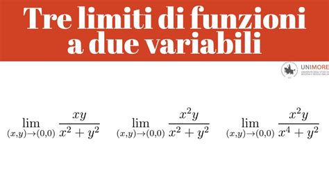 Limiti Di Funzioni A Due Variabili Esercizi Svolti Youtube