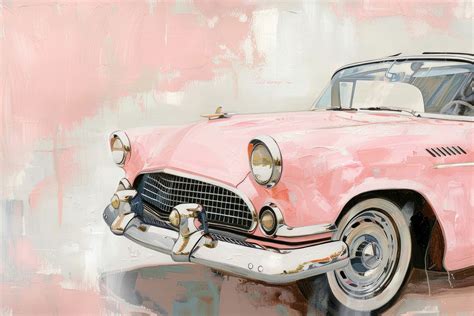 Close pale Pink convertible painting | Premium Photo Illustration ...