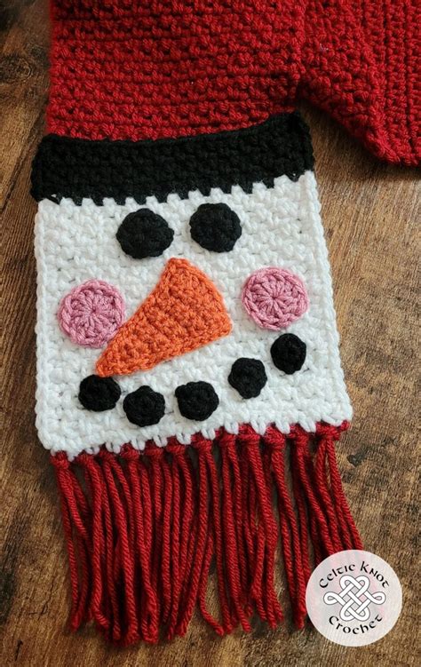 Crochet Snowman Scarf Free Pattern Celtic Knot Crochet