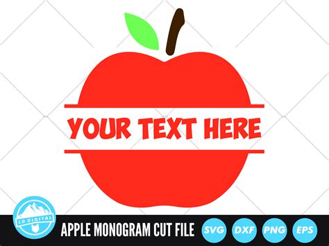 Apple Monogram Svg Split Apple Monogram Apple Name Frame Svg By