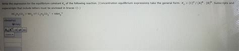 Solved Write the expression for the equilibrium constant Kc | Chegg.com 