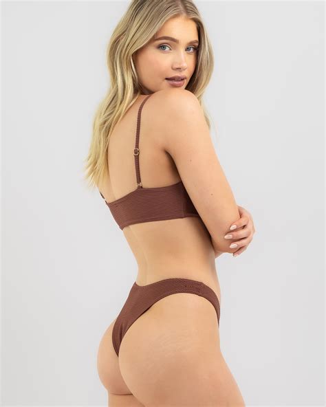 Shop Billabong Tanlines Skimpy Hike High Cut Bikini Bottom In Mocha