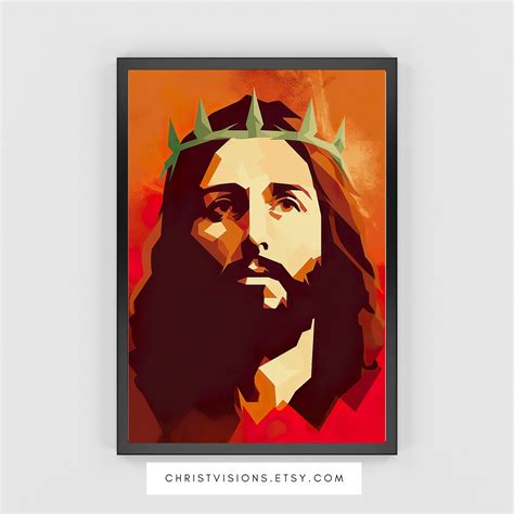 Jesus Christ King Of Kings Minimalist Wall Art Framed Christian Wall