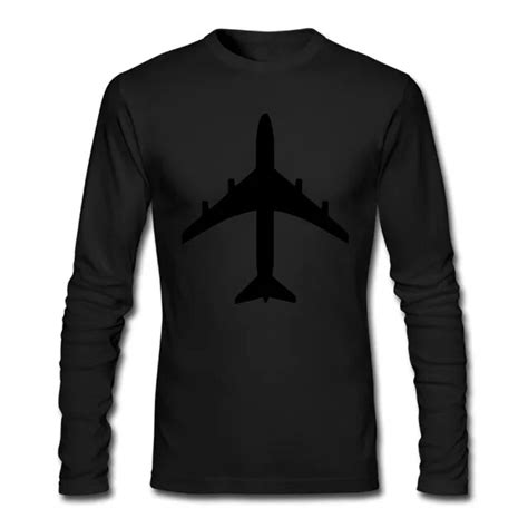 O Neck Design Fashion Vintage Passenger Jet Plane Like The 747 Or Airbus Man Long Sleeve Tee