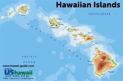 The Hawaiian Islands [Black & White] Map Print Canvas Print - Printable ...