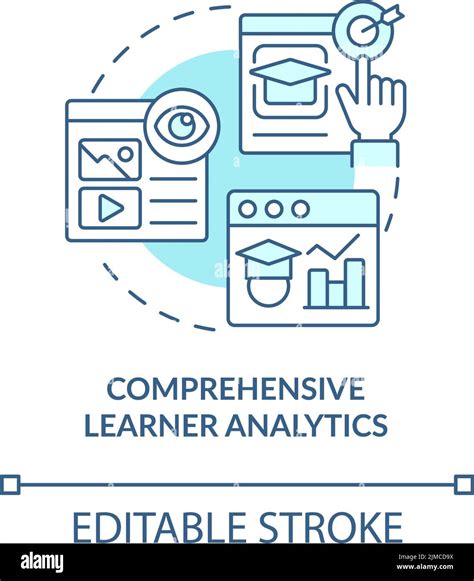 Comprehensive Learner Analytics Turquoise Concept Icon Stock Vector