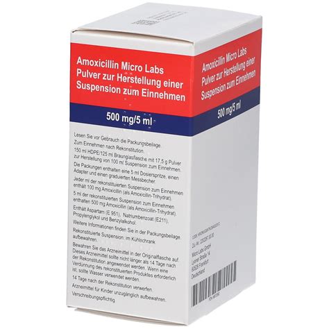 Amoxicillin Micro Labs Mg Ml Plv Sus Herst Ml Mit Dem E