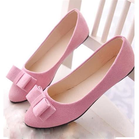 Comfortable Work Flats Bow Tie Slip Ballet Shoes 8 5 Pink Flat