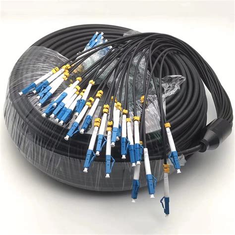 Single Mode Lcupc Armored Tactical Buried Fiber Optic Patch Cable Armored Patch Cable And