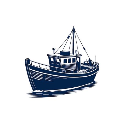 Premium Vector Silhouette Of Wooden Fishing Boat