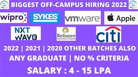 RAINING OF JOBS OFF CAMPUS HIRING FOR 2018 2022 BATCH NO CRITERIA