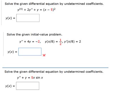 Solved Solve The Given Differential Equation By Undetermined Chegg