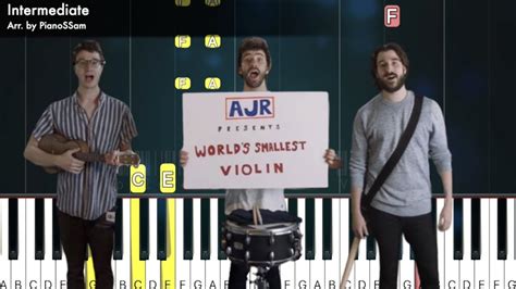 [intermediate] Worlds Smallest Violin Ajr Piano Tutorial Youtube