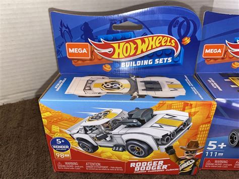 4 Mega Construx Hot Wheels Building Set Rodger Dodger Hw40 Bone Shaker