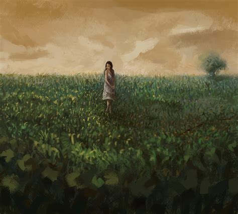 Painting Of Girl In A Field at PaintingValley.com | Explore collection of Painting Of Girl In A ...