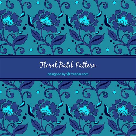 Free Vector Blue Pattern Of Batik Flowers