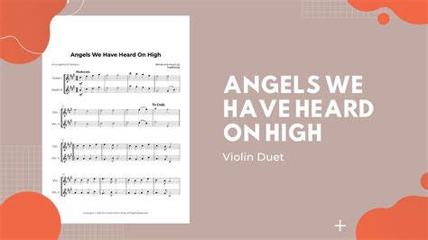 Angels We Have Heard On High Violin Duet Sheet Music Youtube