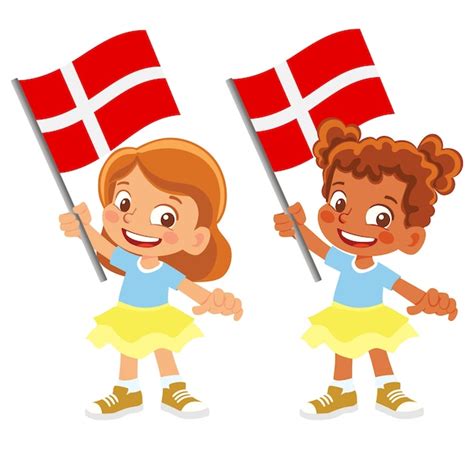 Premium Vector Denmark Flag In Hand Set