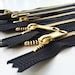 Metal Zippers Brass Teeth Inch Heavy Duty Ykk Purse Zippers Etsy